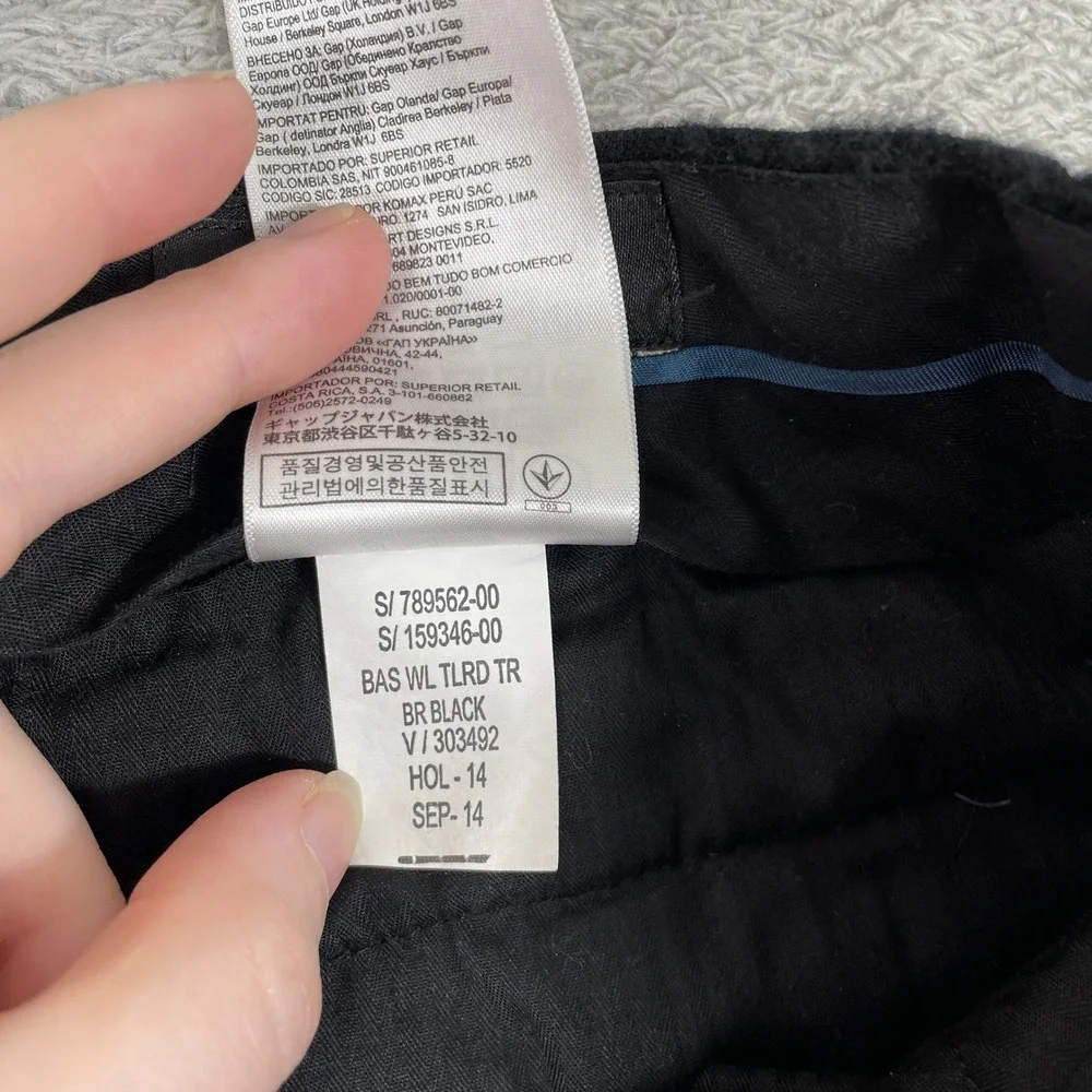 Banana Republic Dress Pants Mens 30x30 Black 100% Wool Tailored Fit Trousers